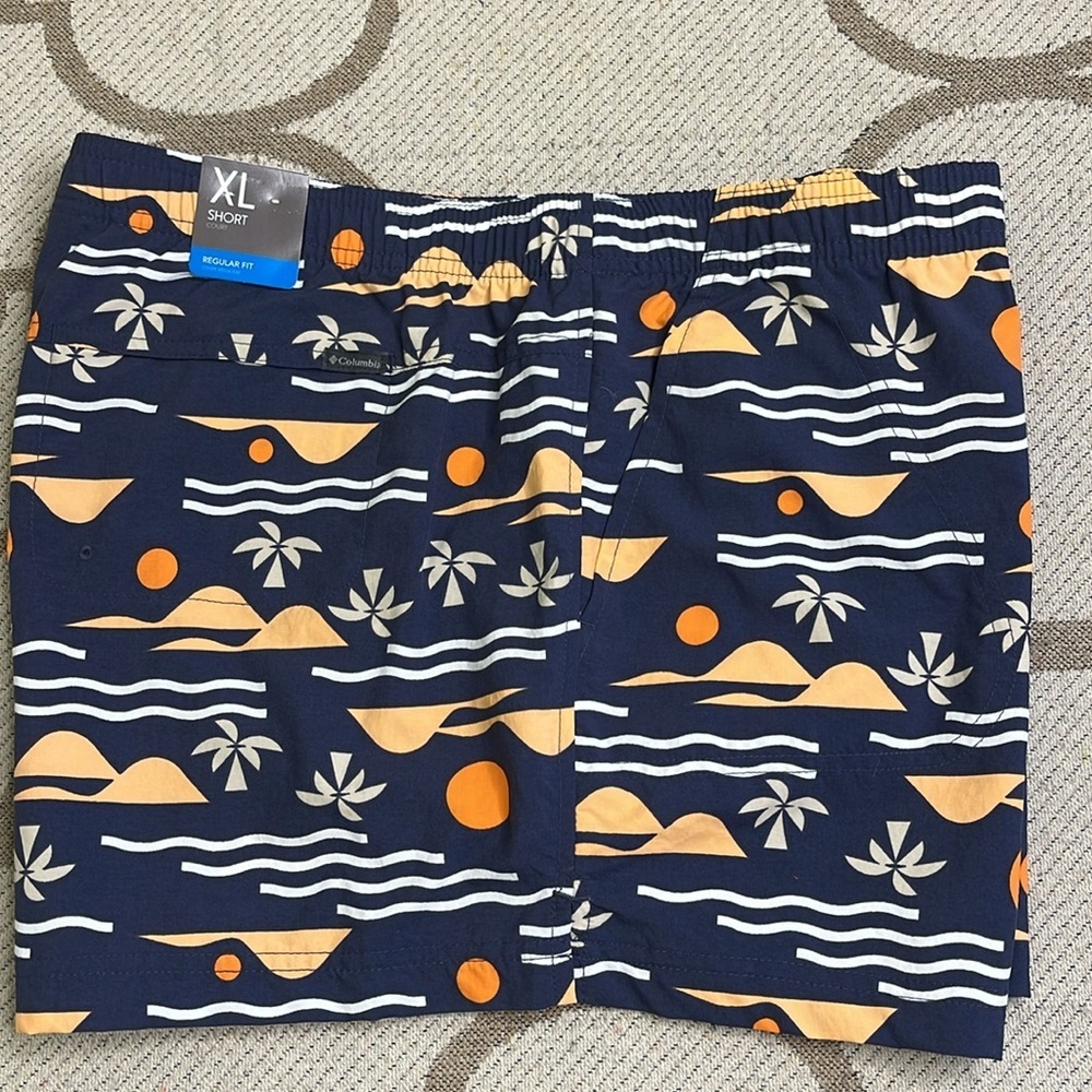 Columbia Sandy River II 3” Blue/Orange Athletic Shorts Nautical Pattern size XL - Picture 15 of 16